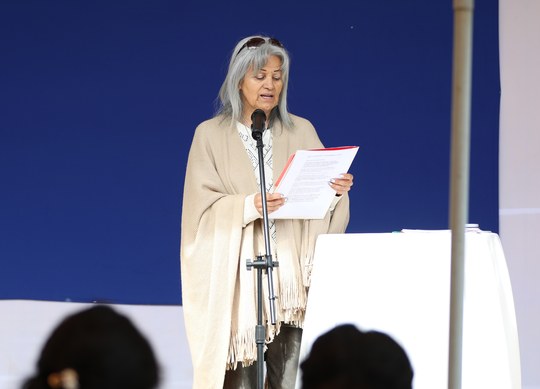 María Luisa Muñoz, directora de la Escuela La Guardia, durante la ceremonia